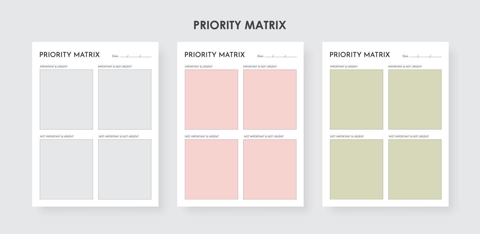 brain dump et matrice des priorités, planificateur de productivité vecteur