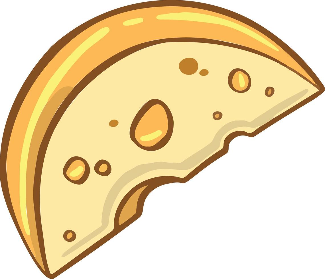 délicieux symbole de fromage de style dessin animé. pour les menus des restaurants et les sites Web. illustration vectorielle vecteur