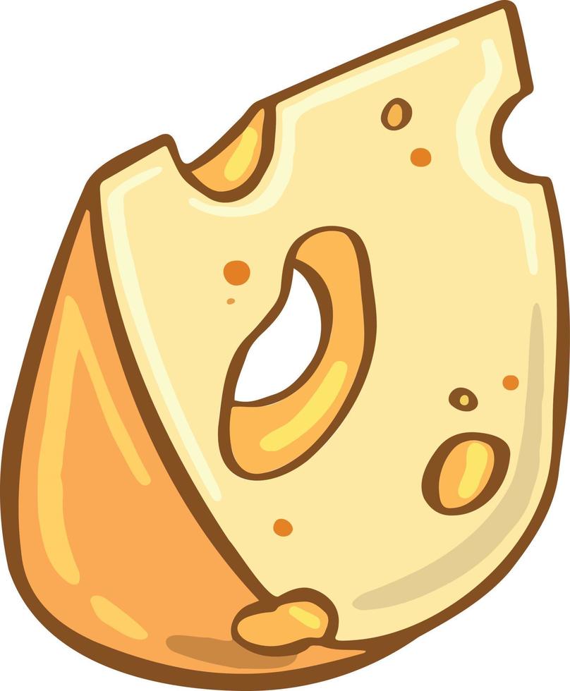 délicieux symbole de fromage de style dessin animé. pour les menus des restaurants et les sites Web. illustration vectorielle vecteur