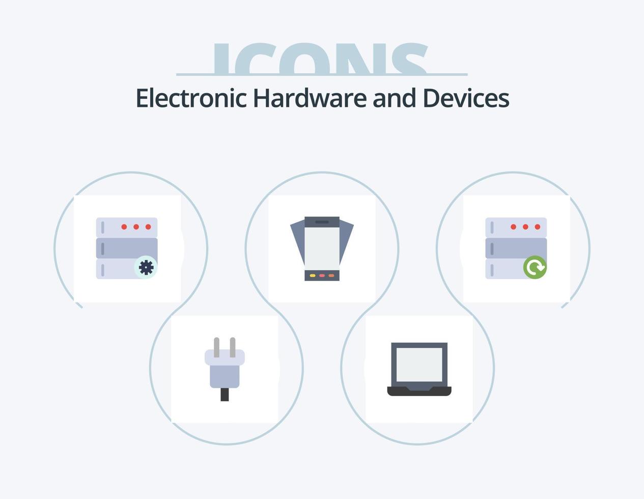 appareils icône plate pack 5 conception d'icônes. recharger. inclinaison. contrôler. téléphone intelligent. portable vecteur