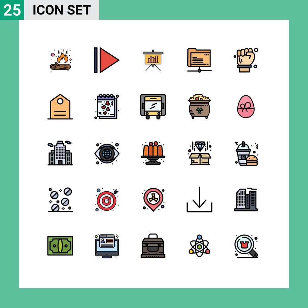 ensemble de 25 symboles d'icônes d'interface utilisateur modernes signes pour tag clé ingénieur de données travail main éléments de conception vectoriels modifiables vecteur