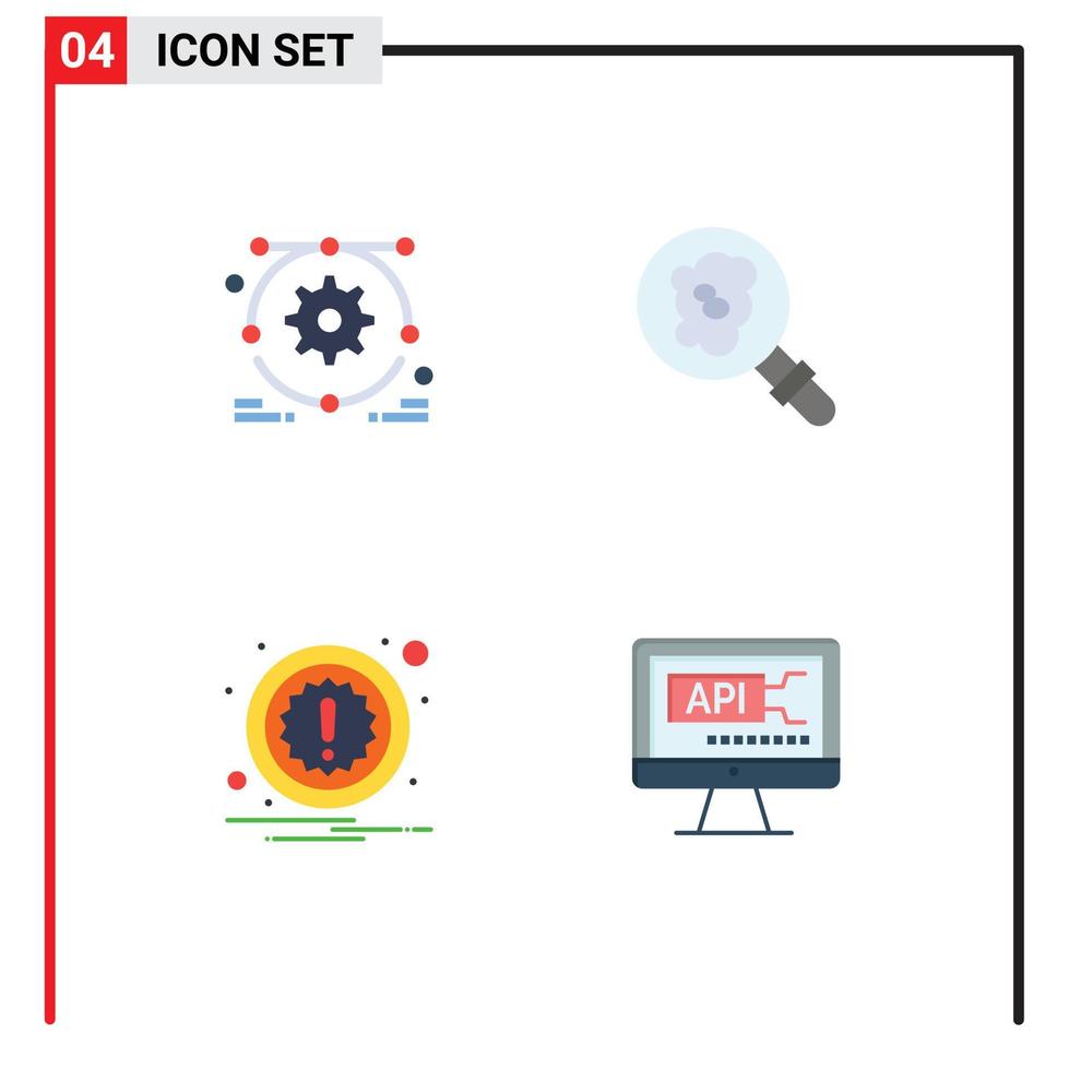 pack d'icônes vectorielles stock de 4 signes et symboles de ligne pour le développement alerte de recherche informatique codage éléments de conception vectoriels modifiables vecteur