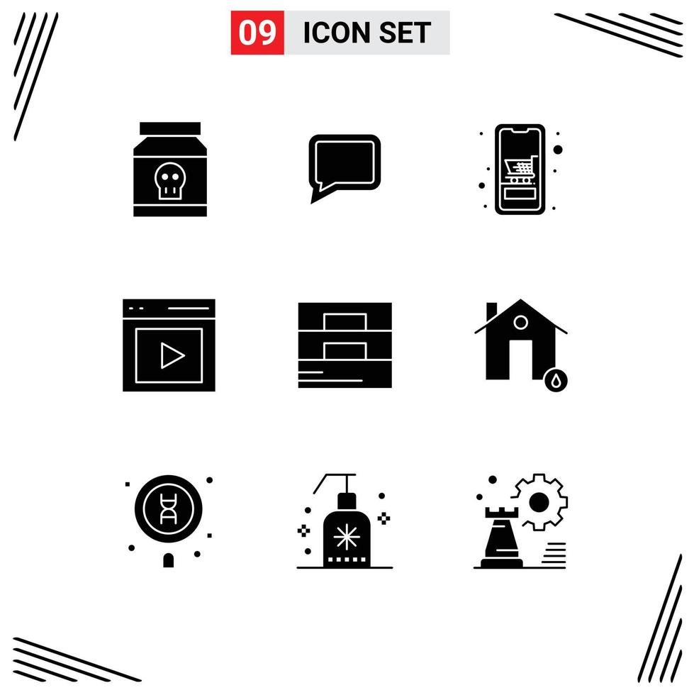 9 icônes créatives signes et symboles modernes de contenu de panier d'interface vide éléments de conception vectoriels modifiables en ligne vecteur