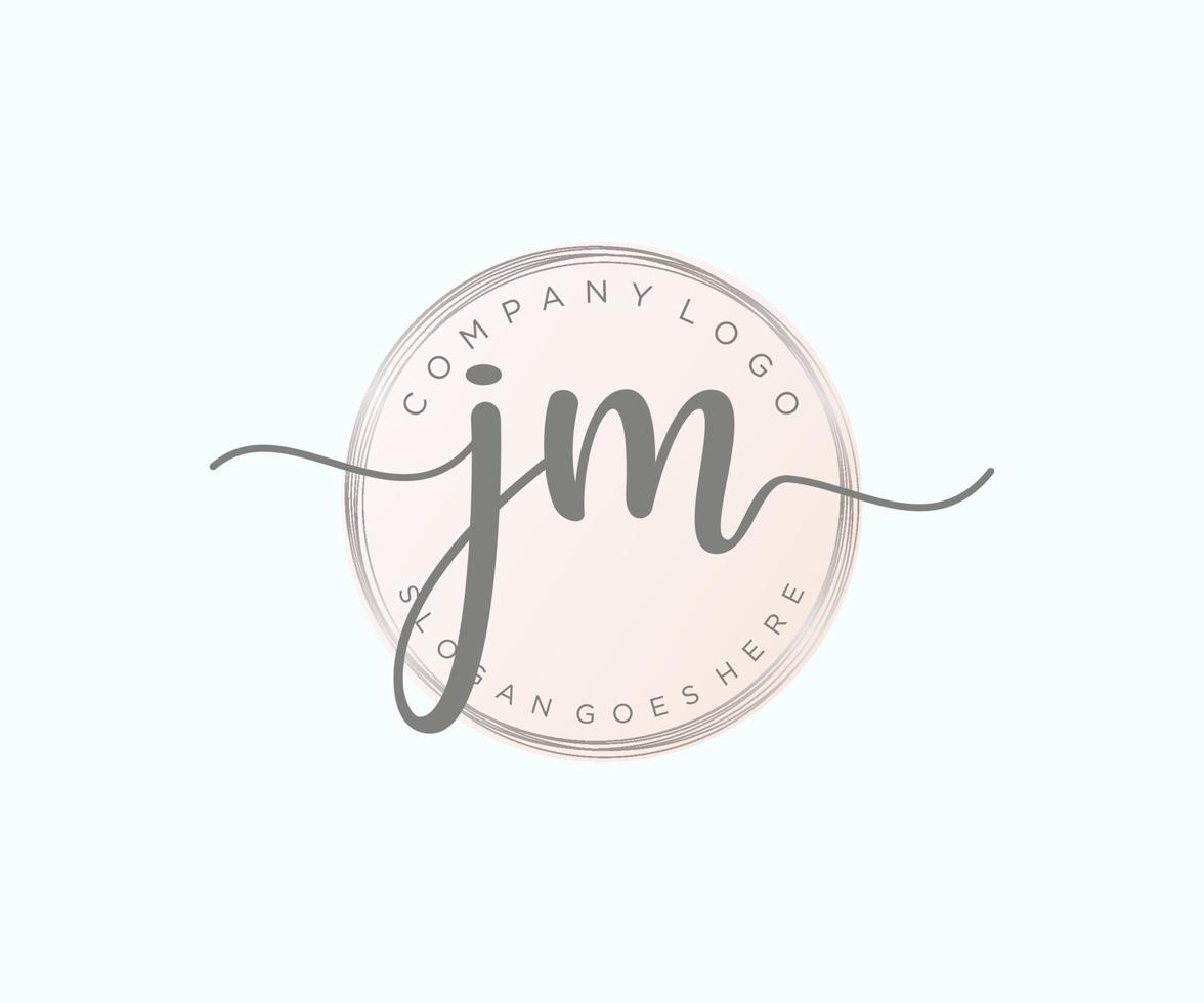 logo féminin initial jm. utilisable pour les logos nature, salon, spa, cosmétique et beauté. élément de modèle de conception de logo vectoriel plat.