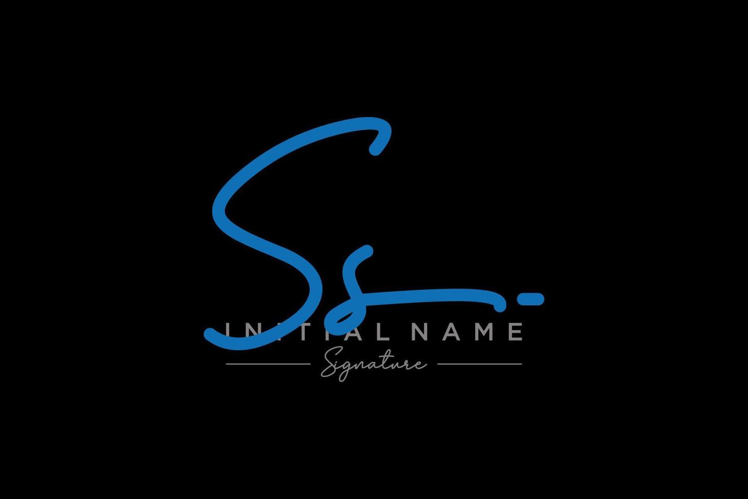 vecteur de modèle de logo de signature initiale ss. illustration vectorielle de calligraphie dessinée à la main.