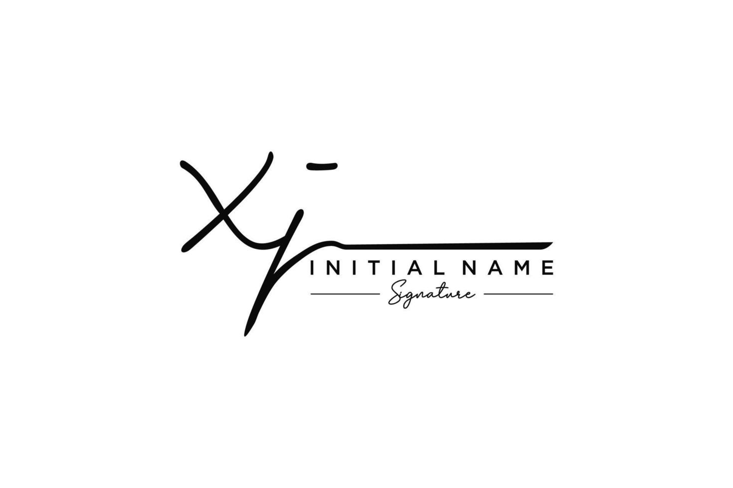 vecteur de modèle de logo de signature xj initial. illustration vectorielle de calligraphie dessinée à la main.