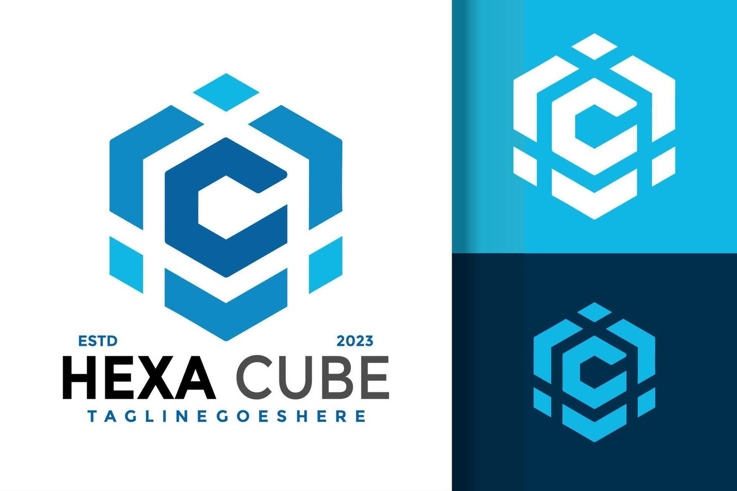lettre c hexagone cube boîte logo logos élément de conception stock illustration vectorielle modèle vecteur