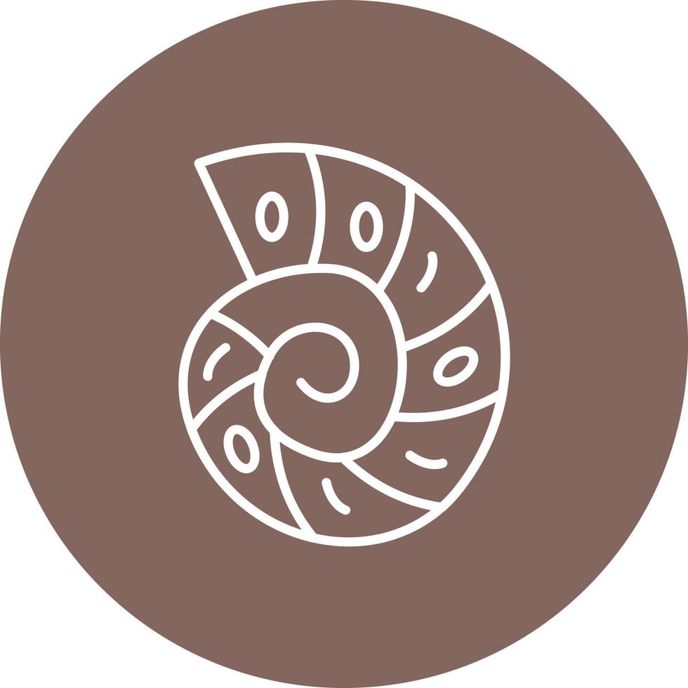 icône de fond de cercle de ligne de coquille en spirale vecteur