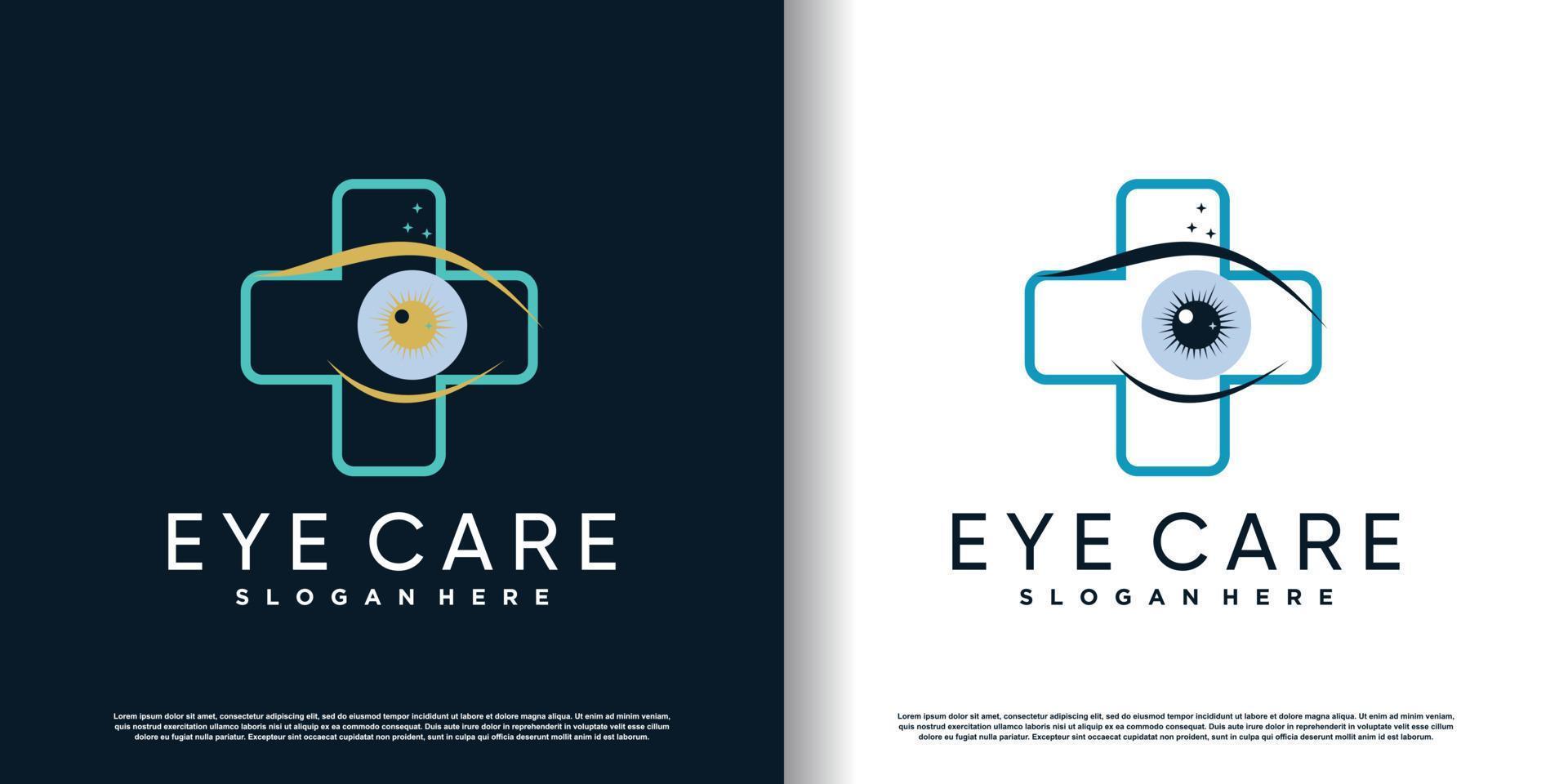 icône de logo de soins oculaires avec vecteur premium de concept créatif et moderne