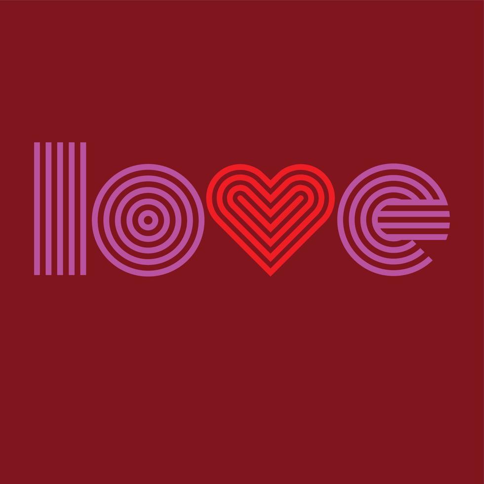 graphique de typographie amour saint valentin avec coeur vecteur