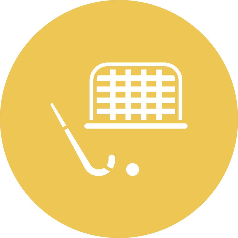 icône de fond de cercle de glyphe de but de hockey vecteur