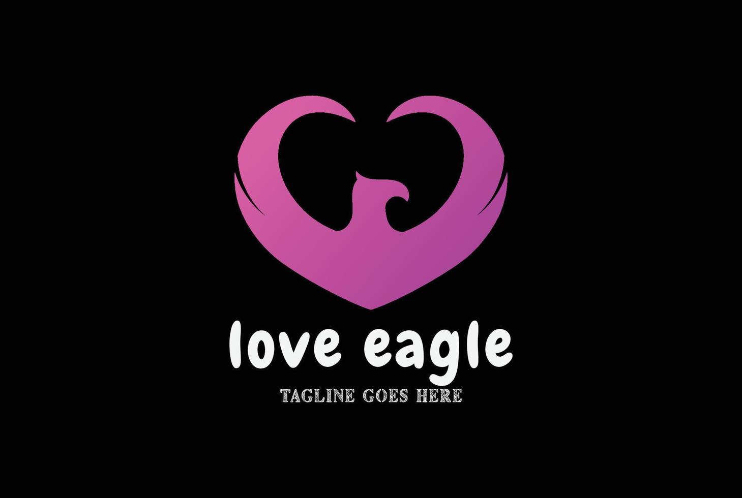 simple minimaliste aigle faucon faucon phénix oiseau ailes amour coeur logo vecteur