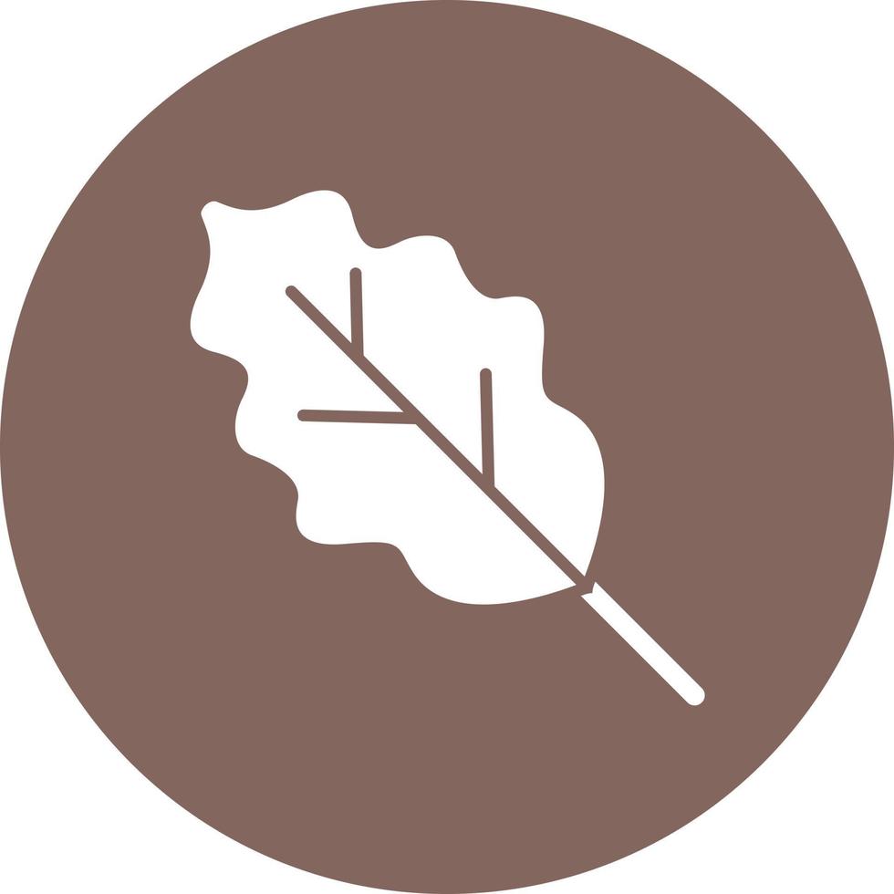 icône de fond de cercle de glyphe de feuilles de chêne vecteur