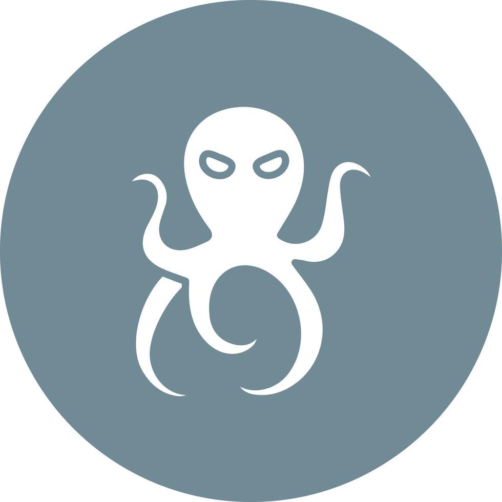 icône de fond de cercle de glyphe de monstre marin vecteur