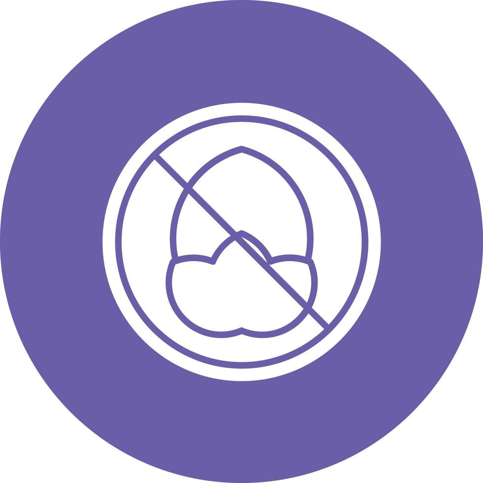 icône de fond de cercle de glyphe de nourriture sans noix vecteur