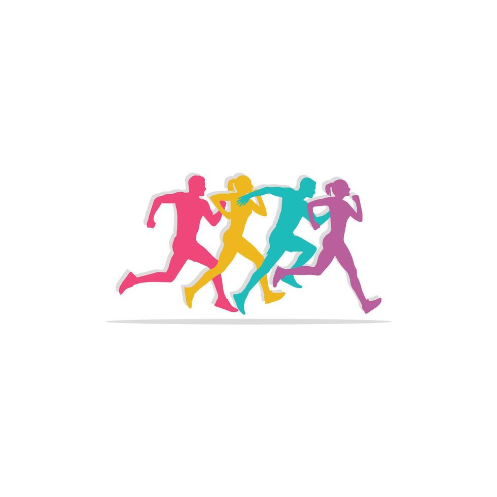 courir, gens, silhouette, sport, activité, vecteur