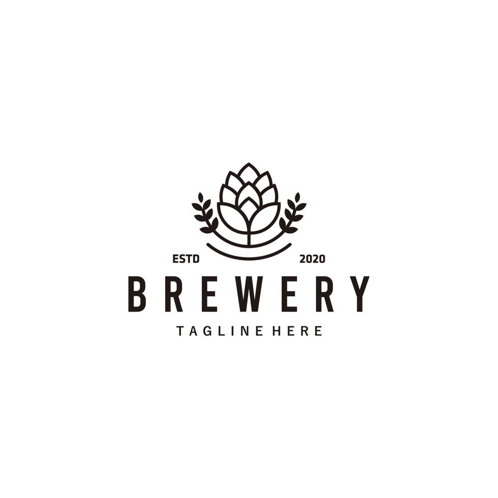 étiquette de brasserie de bière avec logos de bière artisanale, emblèmes de brasserie, bar, pub, brasserie, brasserie, taverne sur l'illustration vectorielle noire vecteur