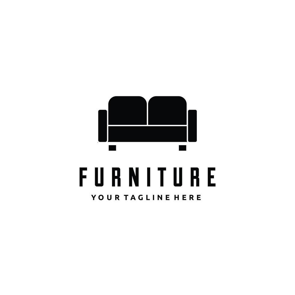 meubles, canapé, intérieur, création de logo plat vecteur