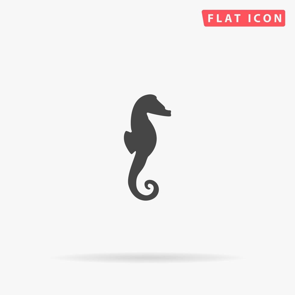 icône de vecteur plat de cheval de mer. illustrations de conception de style dessinés à la main.
