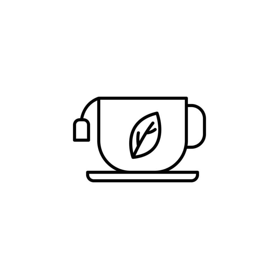icône de thé. icône de contour vecteur