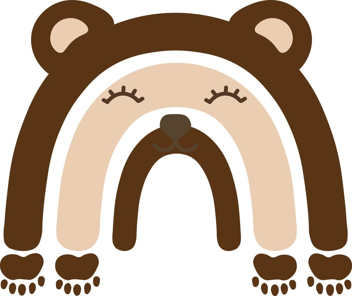 visage de bébé ours arc-en-ciel isolé illustration vectorielle sur fond blanc vecteur