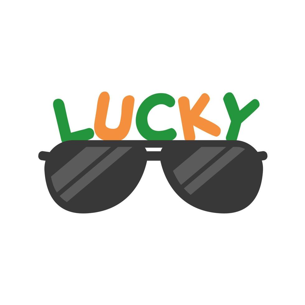 lunettes drapeau irlande avec message de bonne chance pour la saint patrick vecteur