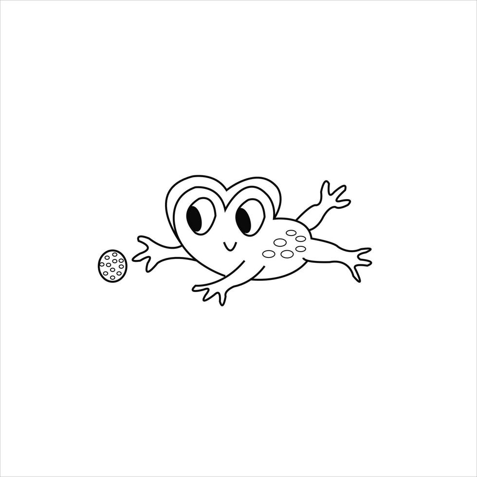 coloriage de grenouille pour enfants et adultes vecteur