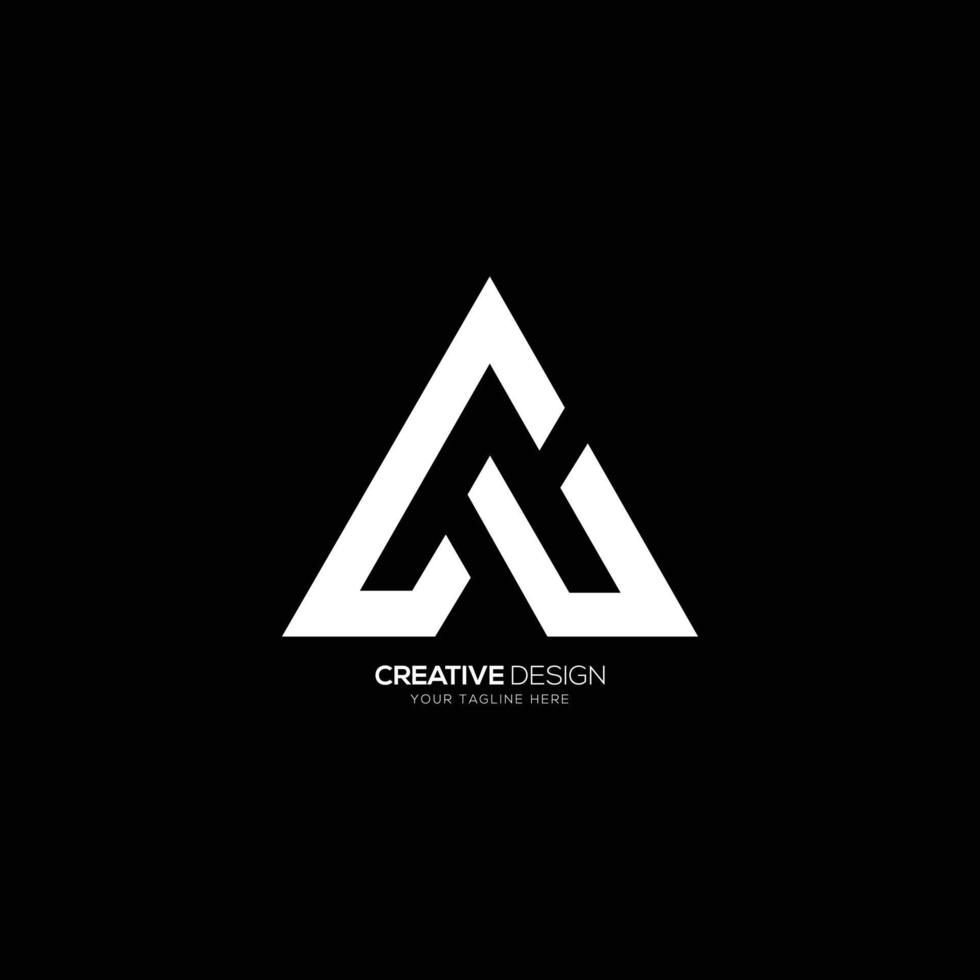 lettre triangle ac logo de marque moderne vecteur