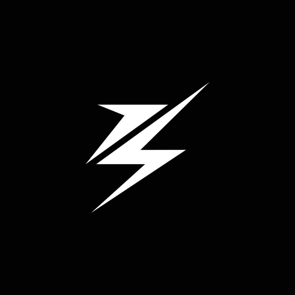 lettre moderne z avec logo flash électrique vecteur