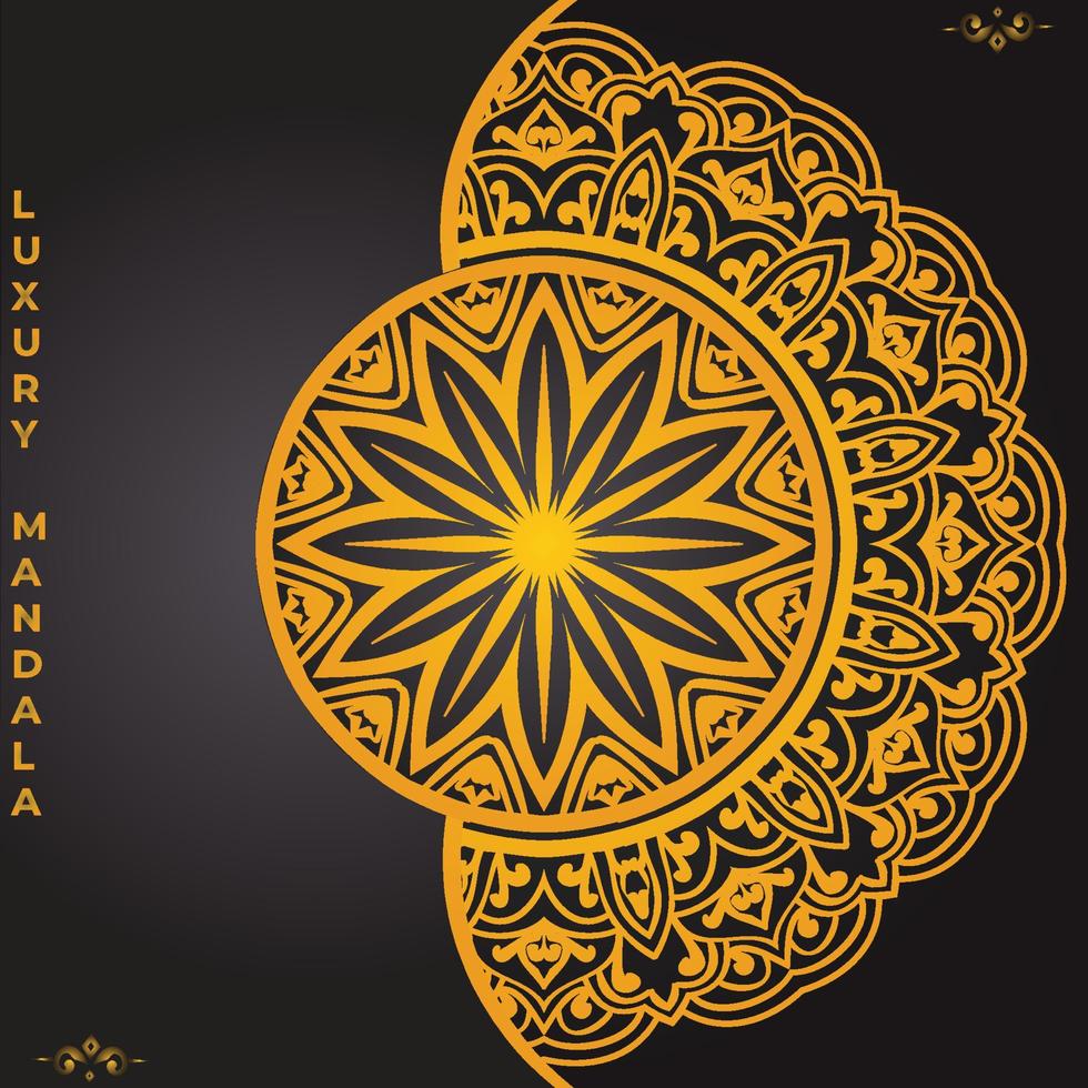 fond de mandala de luxe avec motif arabesque doré style oriental islamique arabe.mandala décoratif pour impression, affiche, couverture, brochure, dépliant, bannière vecteur