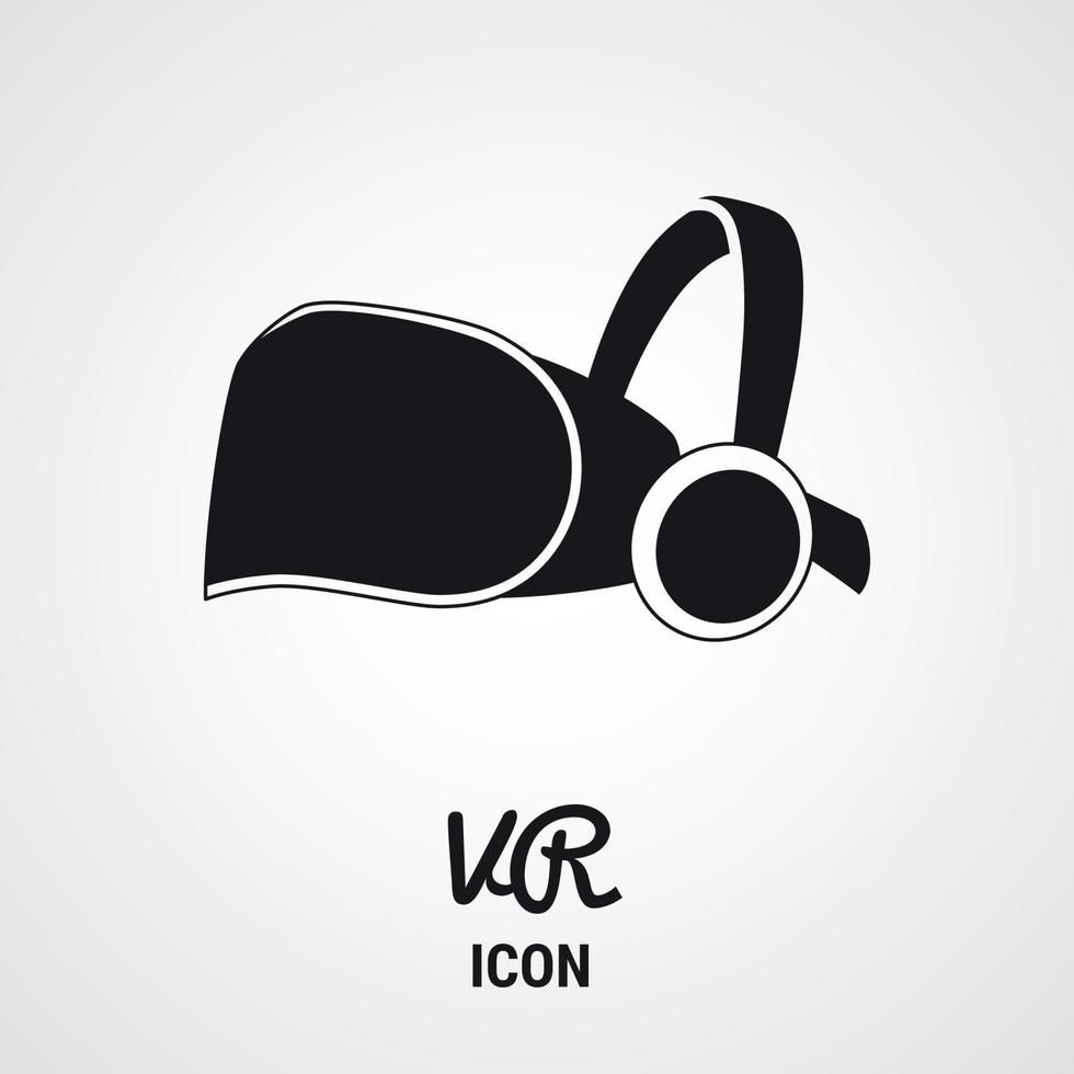 icône de casque de réalité virtuelle noir sur fond blanc vecteur