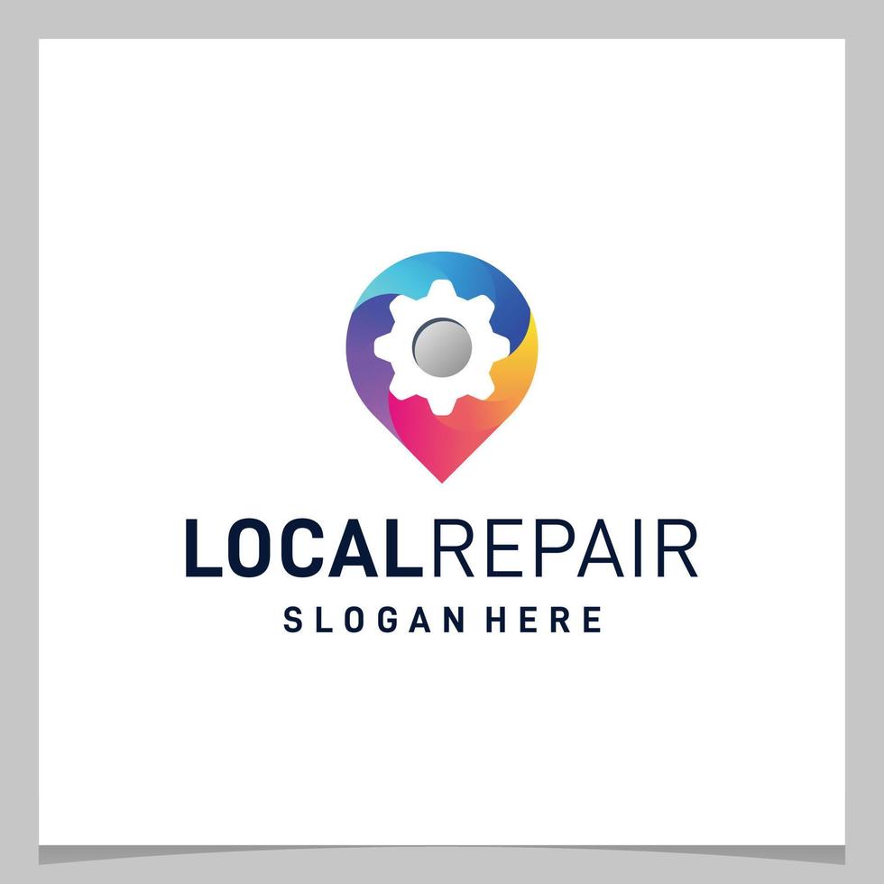 emplacement de la broche de carte de conception de logo d'inspiration et équipement avec logo coloré. vecteur premium