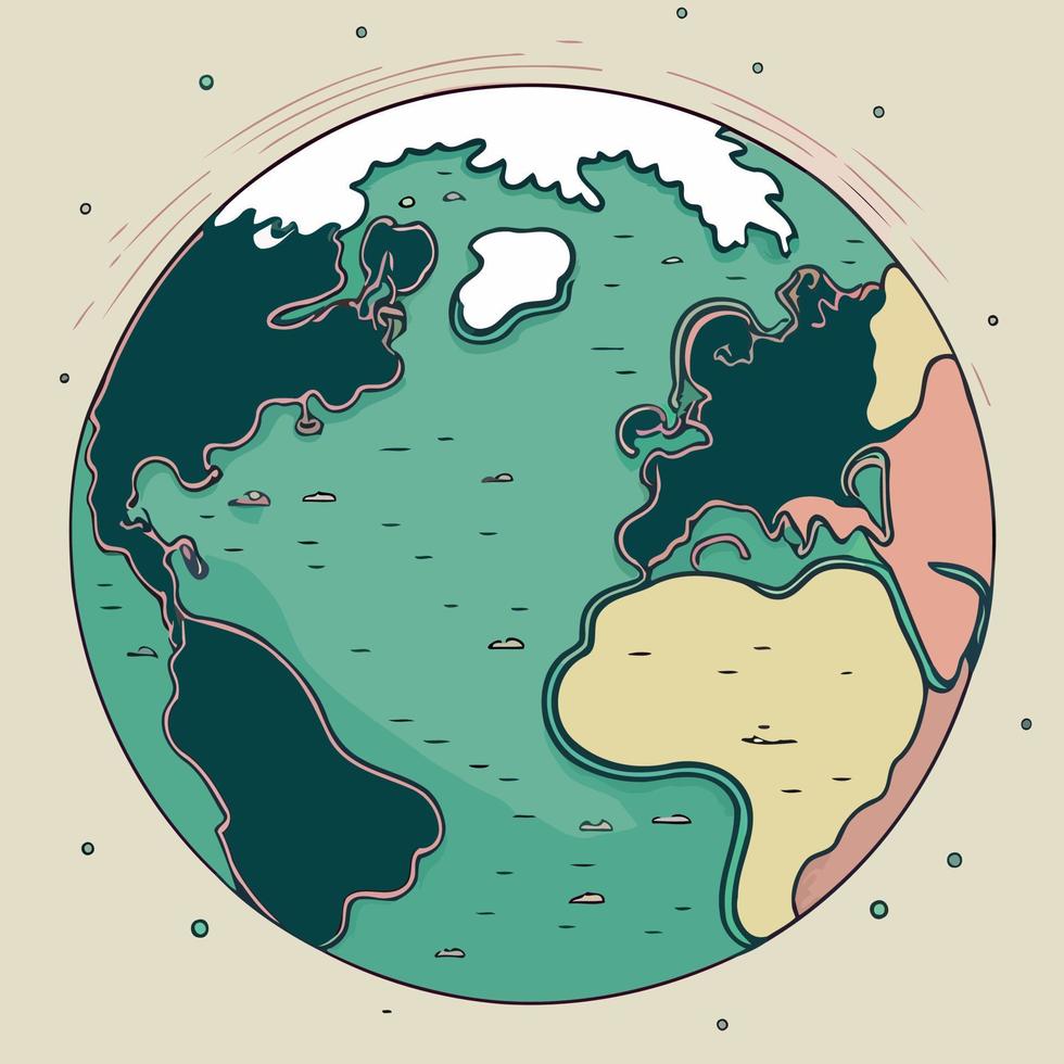 globe terrestre dans l'espace continents et océans vecteur