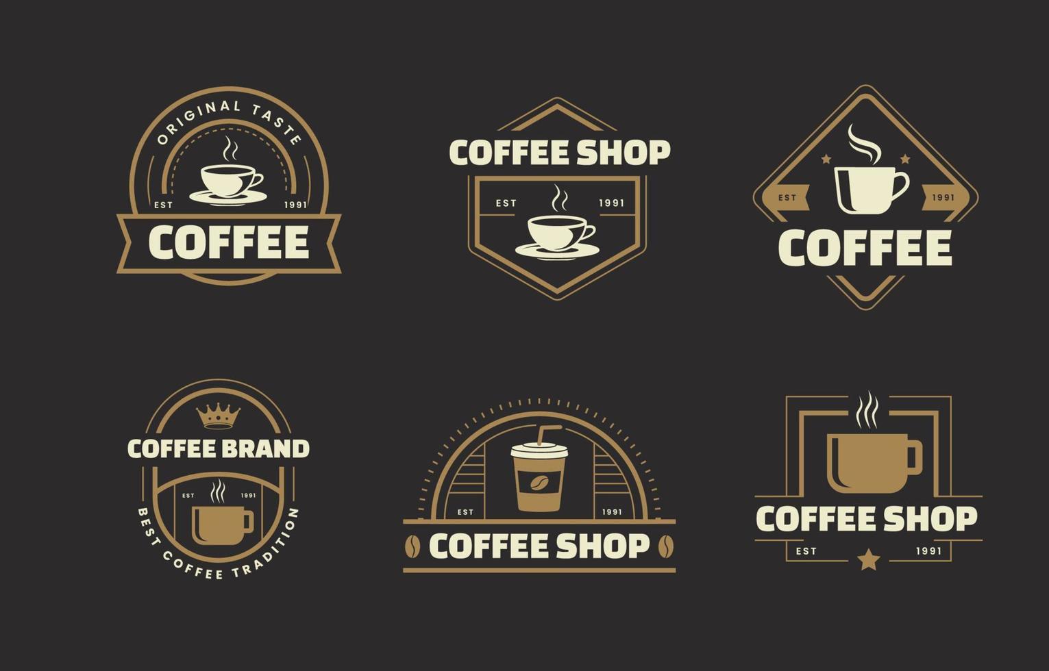 ensemble de logos de café vintage vecteur