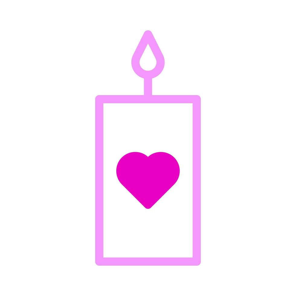 icône de bougie style rose double ton illustration vectorielle de la Saint-Valentin parfaite. vecteur