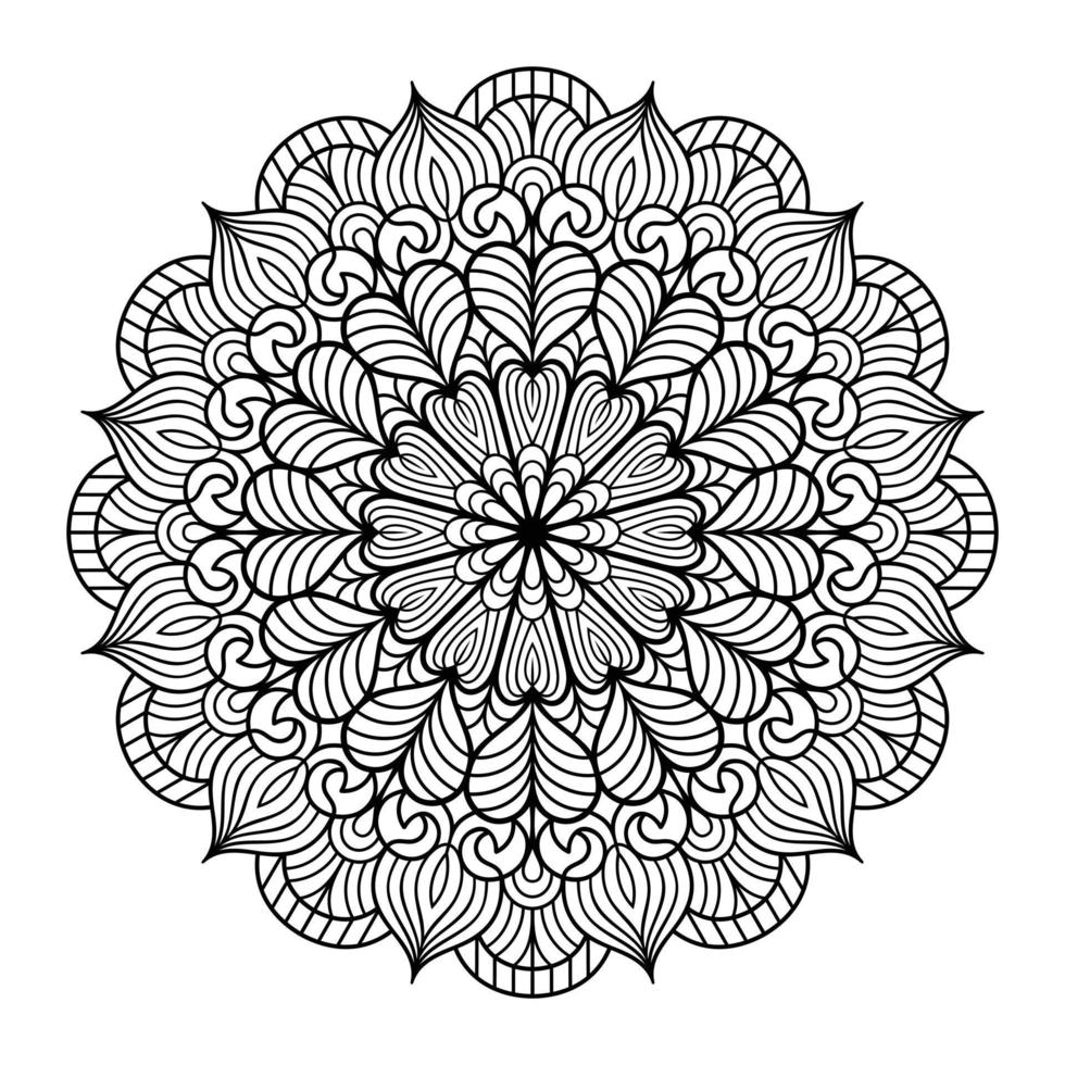 page de coloriage floral de mandala pour la relaxation des adultes, page de  coloriage de mandala