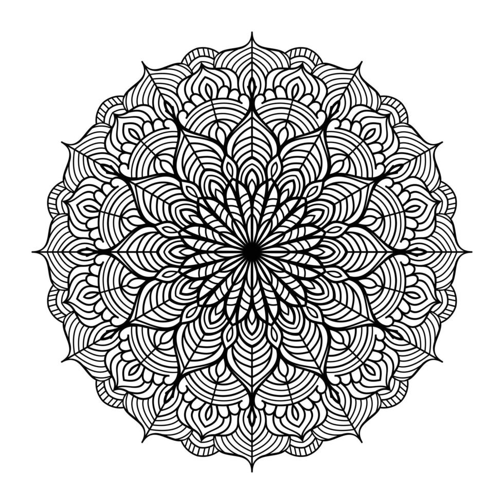 dessin au trait floral mandala décrit doodle pour les pages à colorier intérieur, page de coloriage floral mandala vecteur