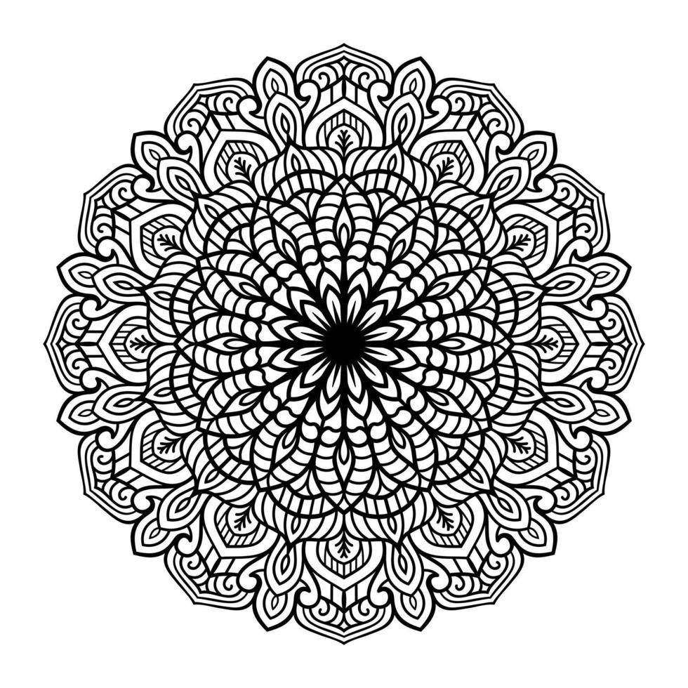 dessin au trait floral mandala décrit doodle pour les pages à colorier intérieur, page de coloriage floral mandala vecteur