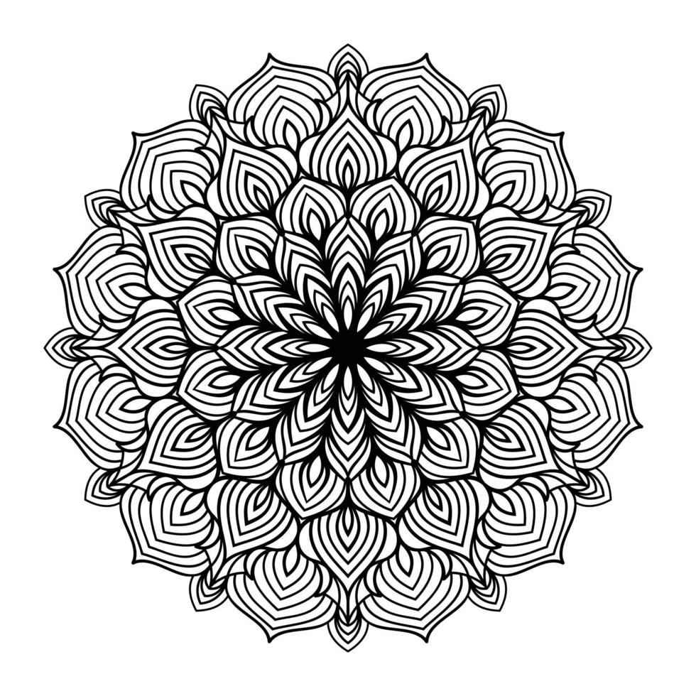 dessin au trait floral mandala décrit doodle pour les pages à colorier intérieur, page de coloriage floral mandala vecteur