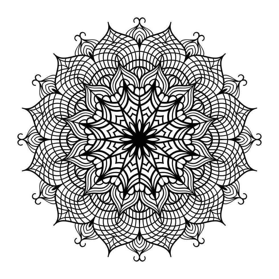 dessin au trait floral mandala décrit doodle pour les pages à colorier intérieur, page de coloriage floral mandala vecteur