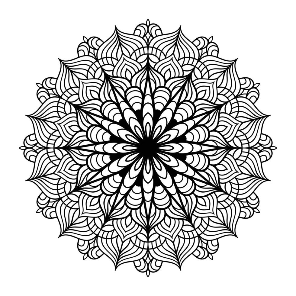 dessin au trait floral mandala décrit doodle pour les pages à colorier intérieur, page de coloriage floral mandala vecteur