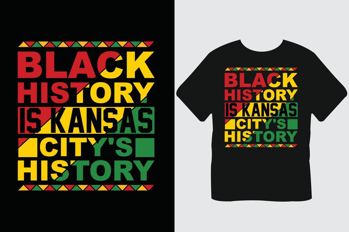 l'histoire des noirs est l'histoire de kansas city conception de t-shirt du mois de l'histoire des noirs vecteur
