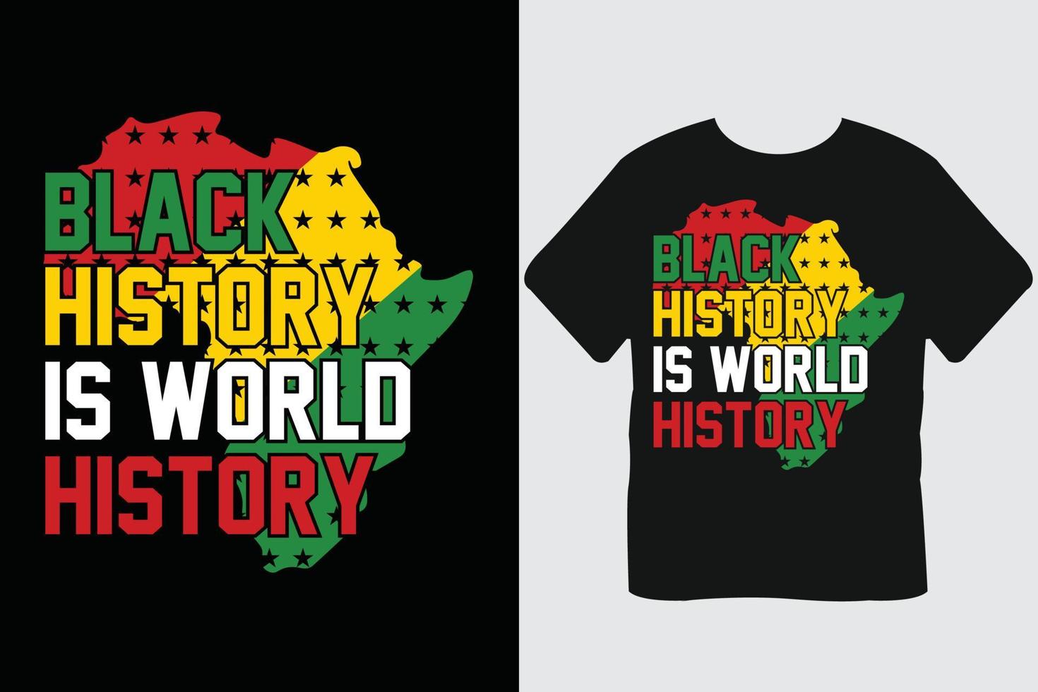 l'histoire des noirs est l'histoire du monde conception de t-shirt du mois de l'histoire des noirs vecteur