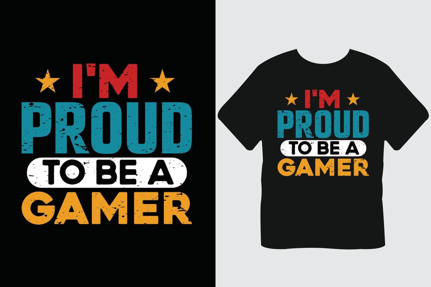 je suis fier d'être un design de t-shirt de jeu gamer vecteur