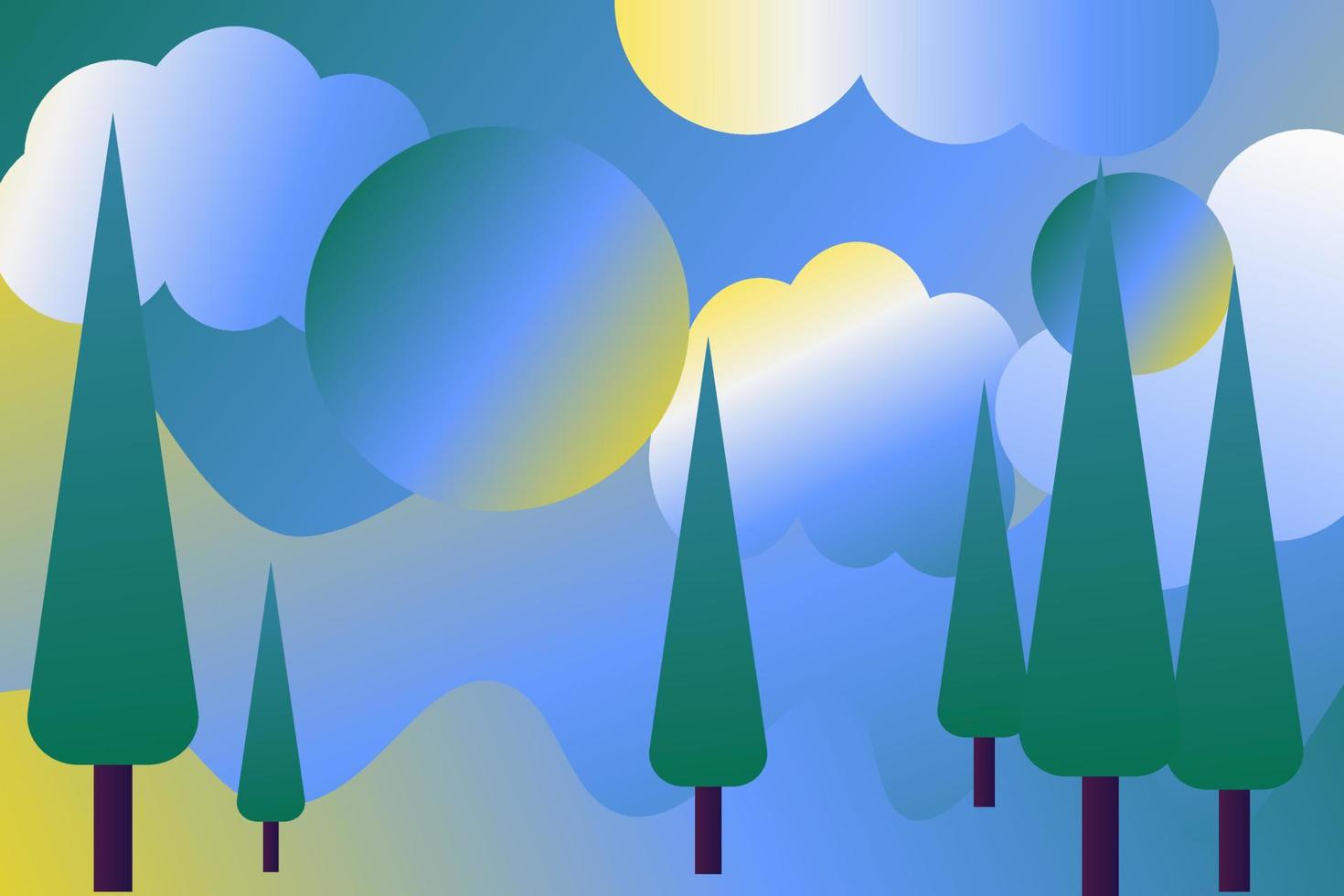 fond de ciel bleu ensoleillé avec illustration de soleil et de lune, vecteur de fond de paysage