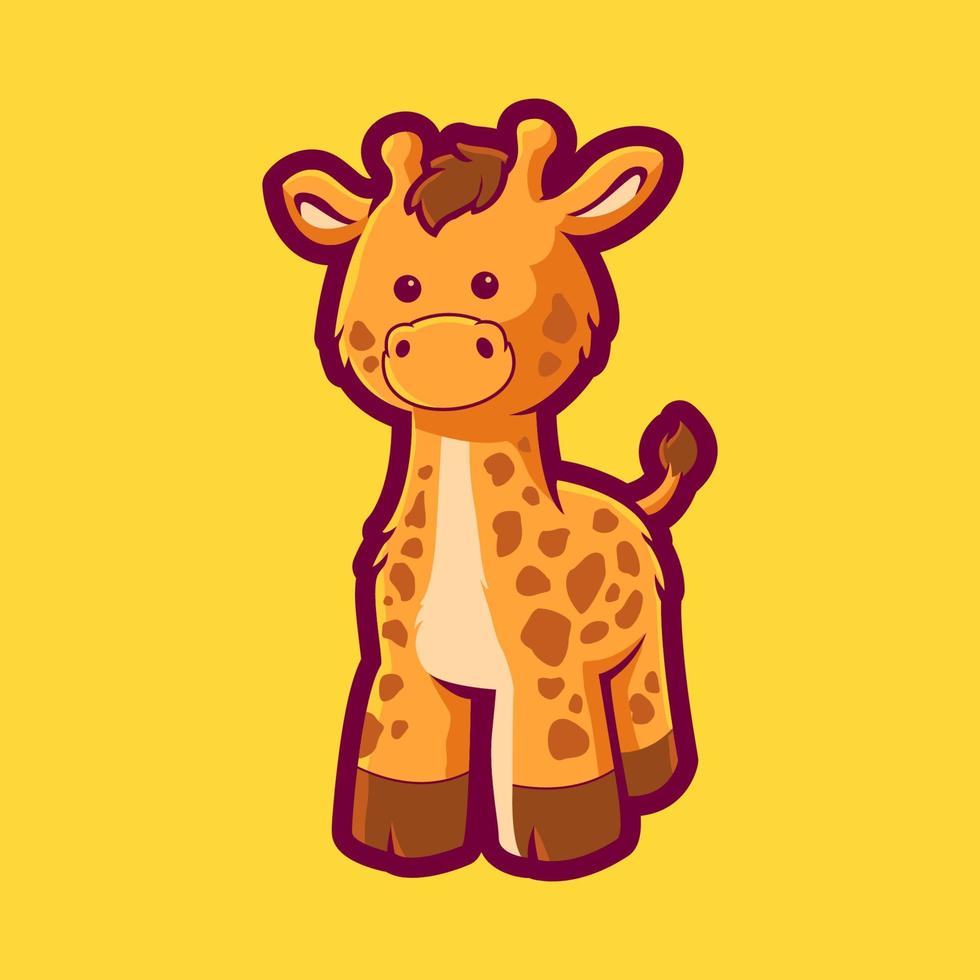 personnage de dessin animé de poupée girafe vecteur
