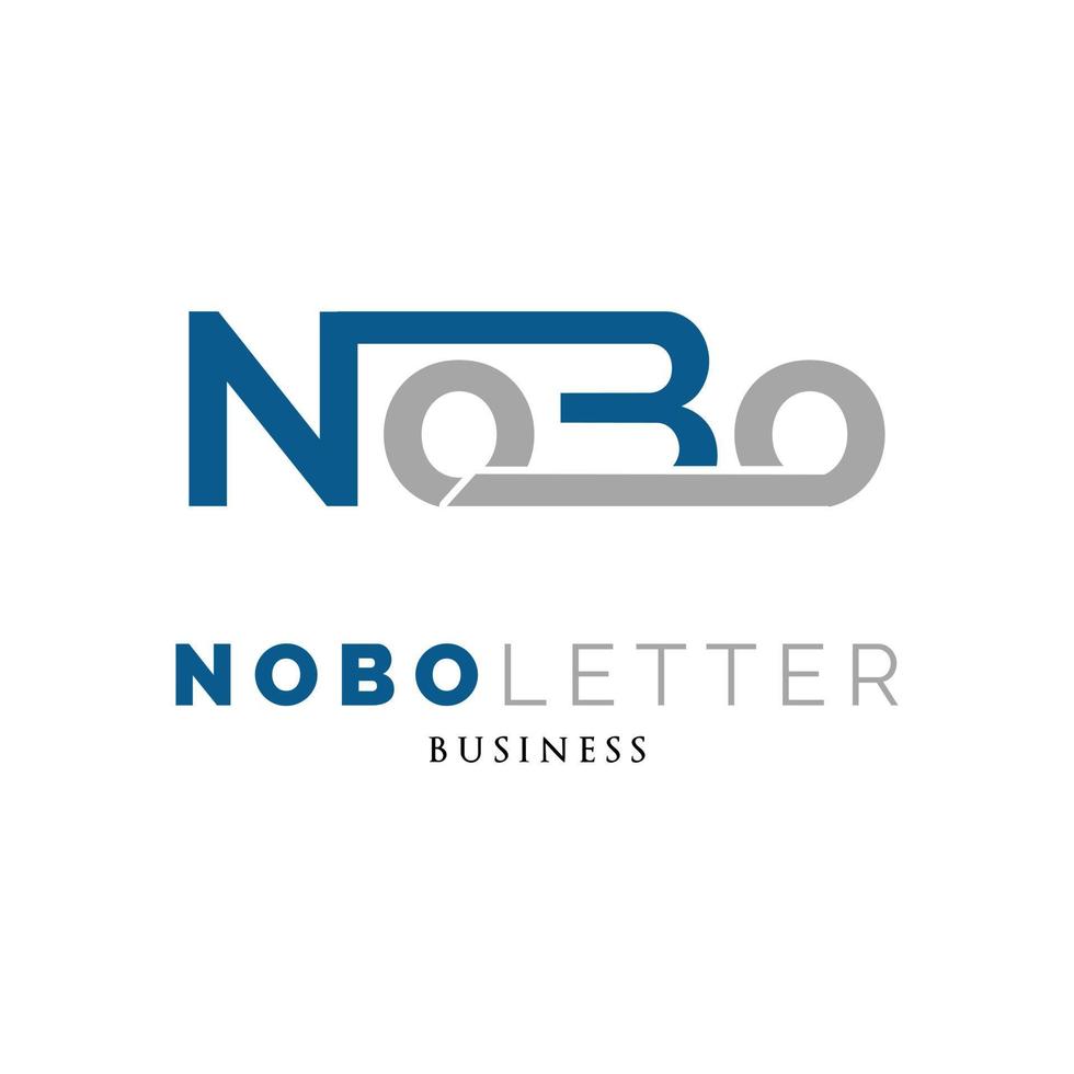 modèle de conception de logo icône nobo lettre initiale vecteur