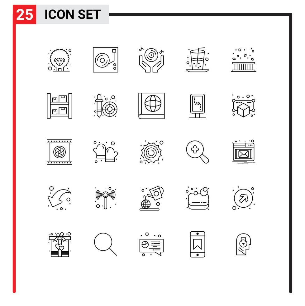 25 lignes vectorielles thématiques et symboles modifiables des éléments de conception vectoriels modifiables de la zone food club drink party vecteur