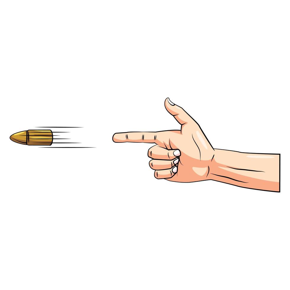 illustration de la main du pistolet vecteur