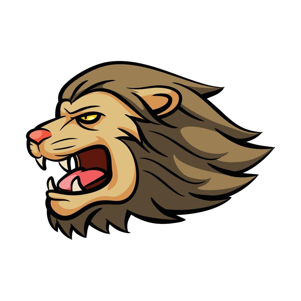 illustration de mascotte tête de lion vecteur